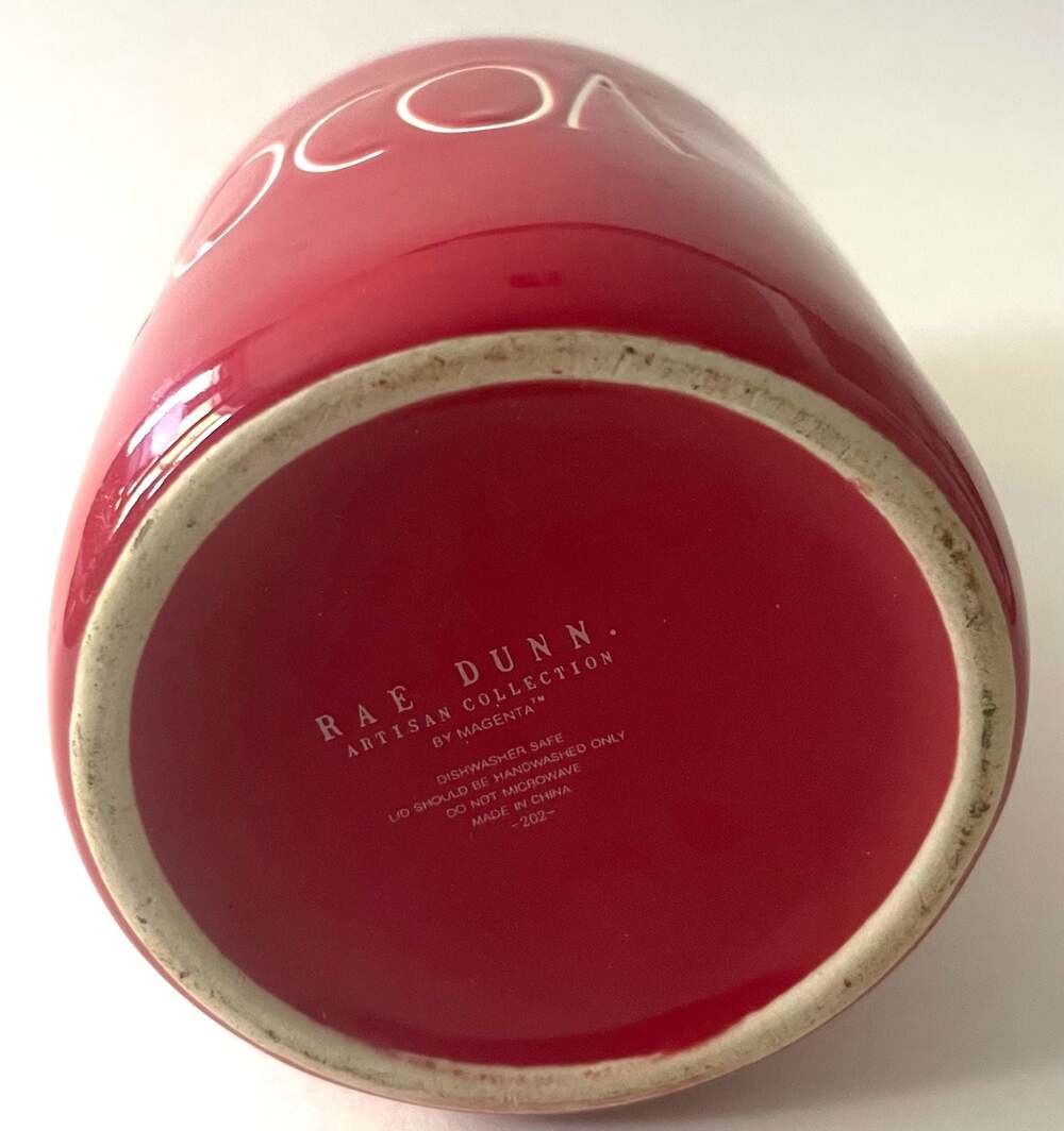 Rae Dunn Artisan Collection by Magenta Baby COCOA Red Ceramic Canister - Picture 3 of 4